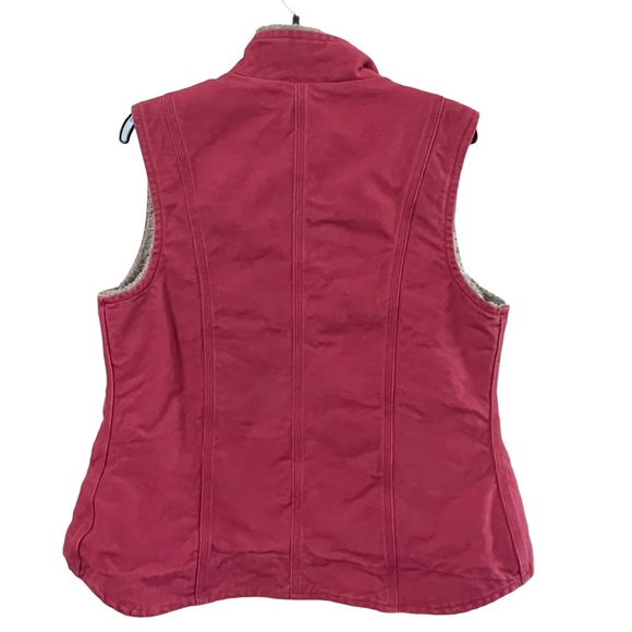 Carhartt Sherpa Lined Duck Canvas Mock Neck Vest Jacket Sz Med Crab Apple WV001 - Picture 4 of 12